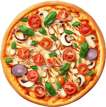 Top view pizza with . png