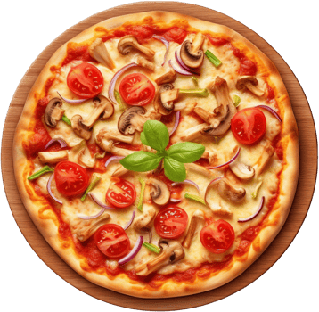 Top view pizza with . png