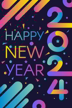 Modern Happy New 2024 Year Dark Angle Template vector