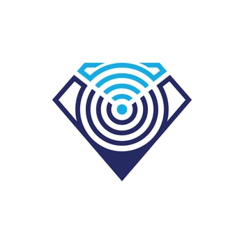 Diamond Network Wifi Logo Design Vector, Wifi Diamond Logo Icon Design, logos, logotype element for template. vector
