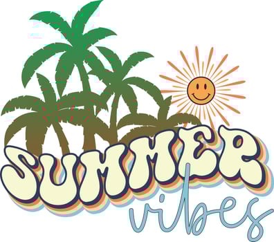 Summer retro graphic set of two illustrations vector