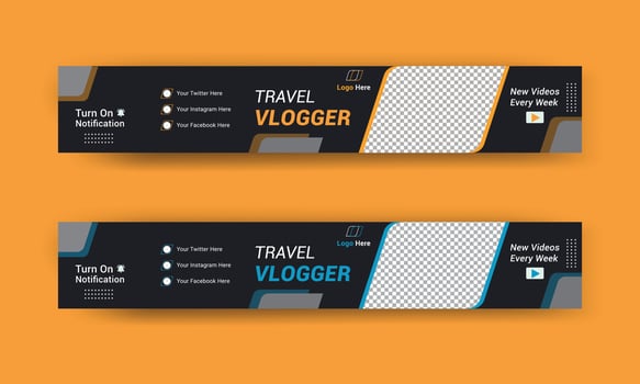 Youtube Banner Template, Youtube Cover Template, Creative youtube channel art vector
