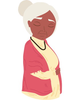 One cheerful African woman in traditional dress png