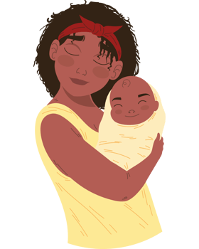 Family love embracing newborn png
