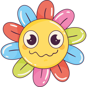 sick flower retro style icon png