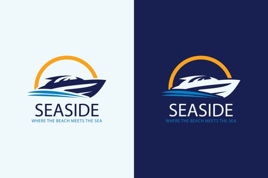 Gradient sailboat, speed boat, shipment boat template design vector