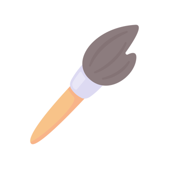 Paintbrush and watercolor for drawing according to the imagination of children png