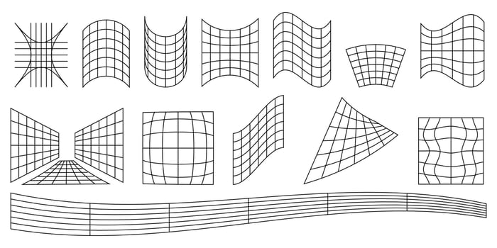 Set of Y2K bling retro elements and abstract brutalism shapes. Hipster graphic objects for logo, icon, web design. Modern vector illustration