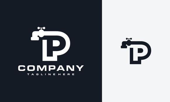 letter P faucet logo vector