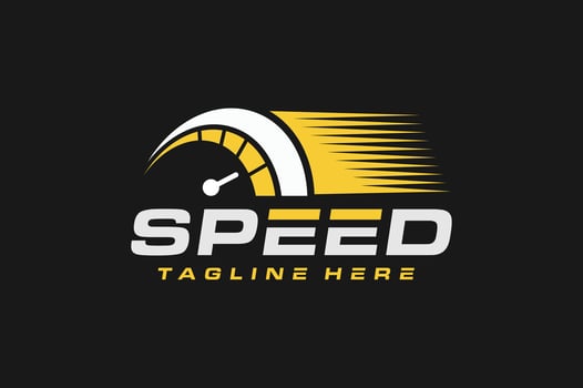 speedometer fast logo vector