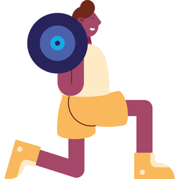 afro man lifting weight fitness character png