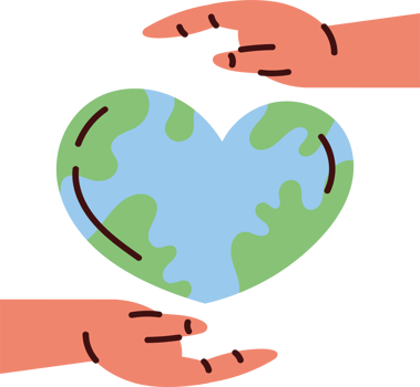 hands protecting planet earth heart icon png