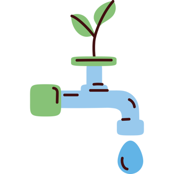 water faucet with plant icon png