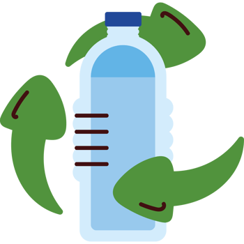 recycle arrows in bottle plastic icon png