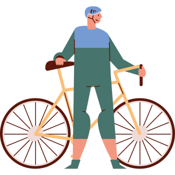 cyclist with bicycle sport icon png