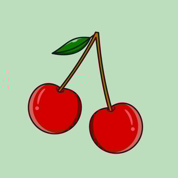 a simple cherry illustration cartoon vector