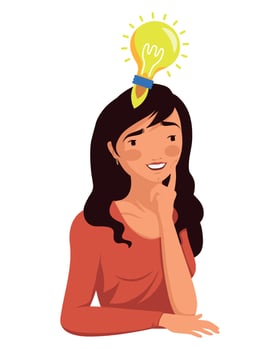 woman with strat up bulb character vector