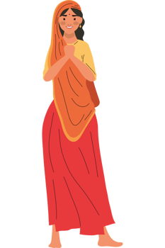 indian woman with red costume character png