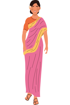 indian woman with pink costume character png