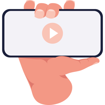 hand lifting smartphone playing video icon png
