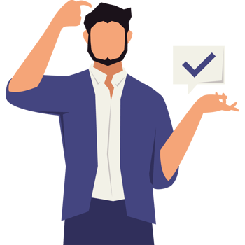 businessman with check symbol character png