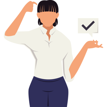elegant businesswoman with check symbol character png