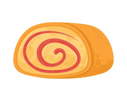 delicious sweet roll pastry product vector