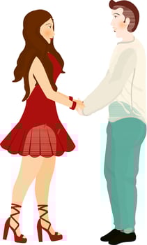 Romantic couple character in love vector