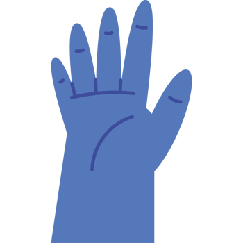 blue hand human color icon png