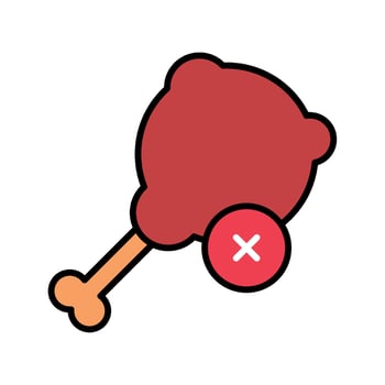 grilled chicken leg icon isolated vector