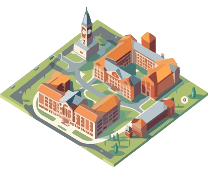 A flat cartoon backdrop of cityscape map  icon isolated png