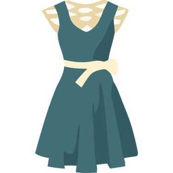 Fashion icon in a dress isolated png