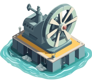 Heavy nautical water pump industry icon isolated png