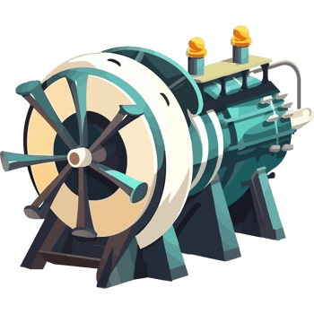 Heavy machinery turning steel in manufacturing industry icon isolated png