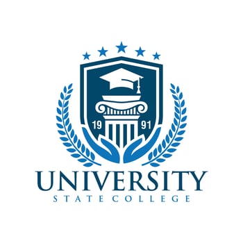 Education badge logo design. University high school emblem. Vector Logo Template