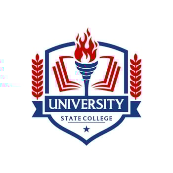 Education badge logo design. University high school emblem. Vector Logo Template