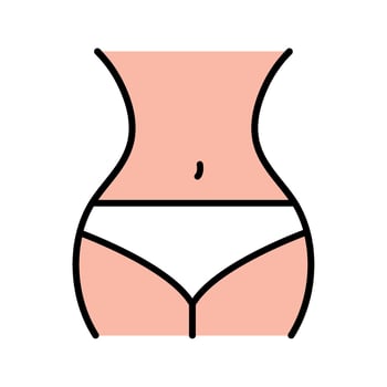 Vector slim female beauty icon isolated