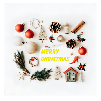 Merry Christmas Greeting Card with Snowflakes generative with AI png