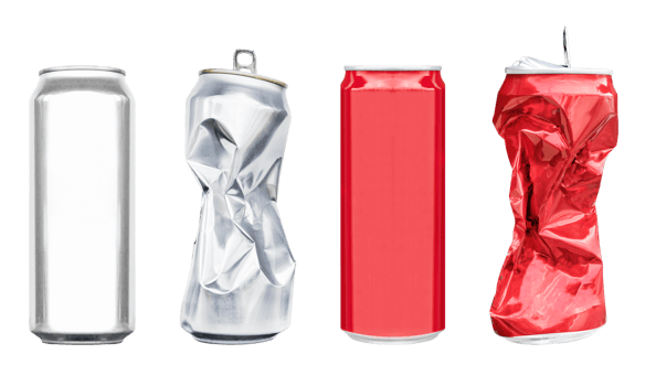 Aluminum can before and after compressed png