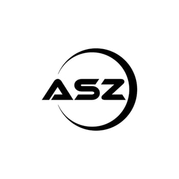 ASZ letter logo design in illustration. Vector logo, calligraphy designs for logo, Poster, Invitation, etc.