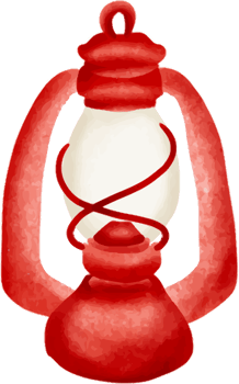 Vintage lamp painted in watercolor png