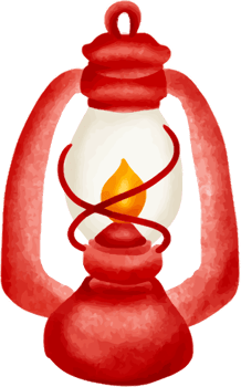 Vintage lamp painted in watercolor png