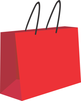 Red shopping bag PNG