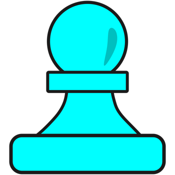 Blue Color Pawn Chess Piece Design png