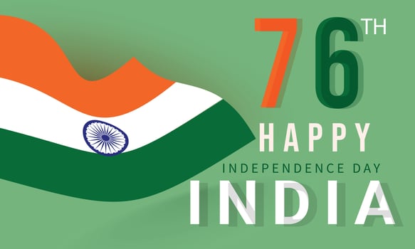 76 year Happy independence day India. background, banner, card, poster, template. Vector illustration.
