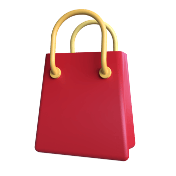 Shopping Bag 3D Icon ui png transparent background
