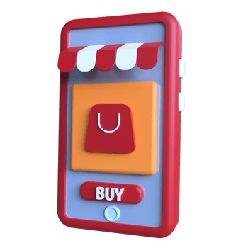 mobile Online Shop 3D Icon ui png transparent background