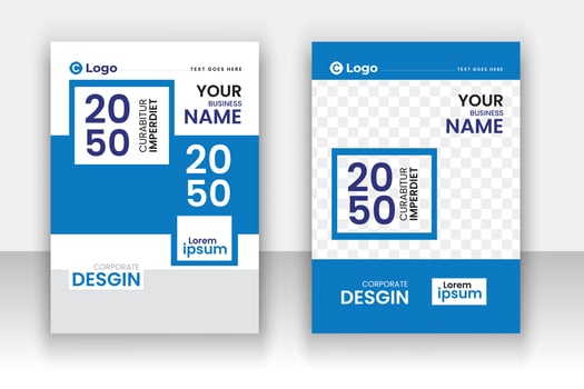 Corporate modern annual report book cover template set. vector