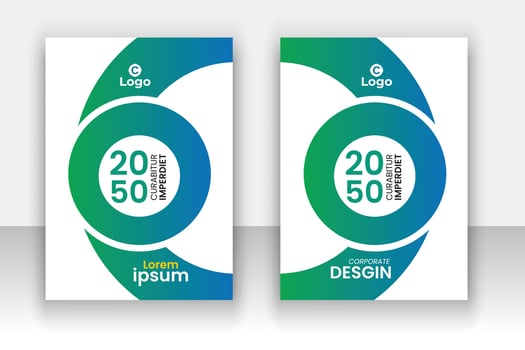 Corporate business book cover design template set. vector