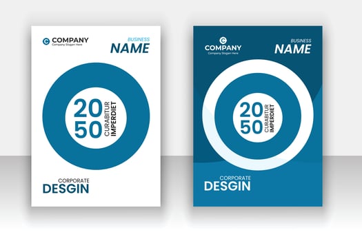 Corporate modern annual report book cover template set. vector